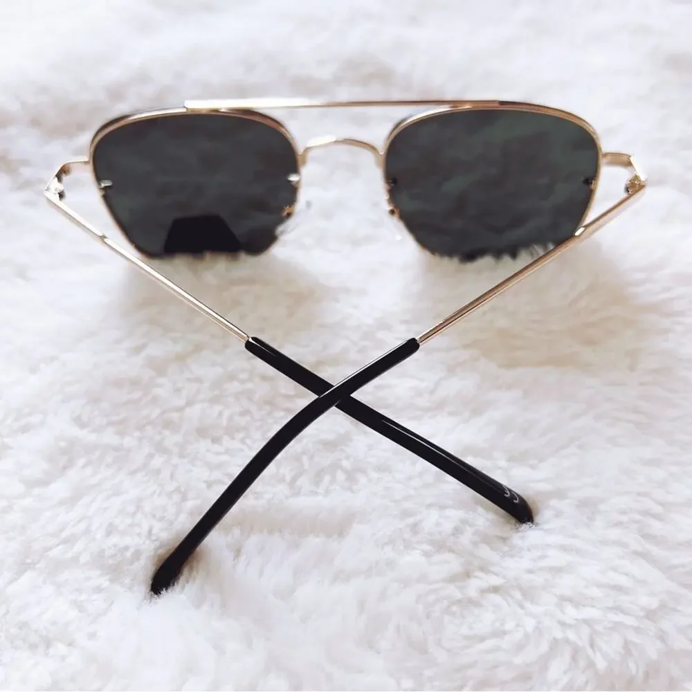 Leo Rose Gold & Green Lenses Polarized Sunglasses